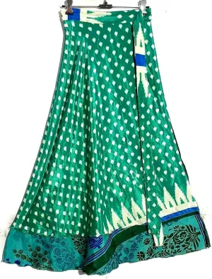 5 Pcs Women's Reversible Wrap Around Skirts  Two-Layer, 36" Long, Multi-Color, Ethnic Boho Prints, Comfortable & Stylish for Casual, Beach & Festival Wear