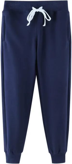 DILBYKE Boys Active Pants Fleece Jogger Sweatpants with Pockets, Thick Kids Bottom Trousers