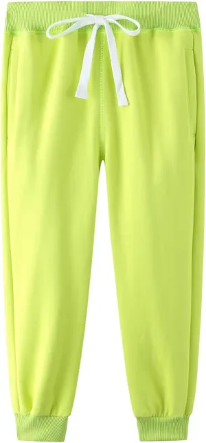 DILBYKE Boys Active Pants Fleece Jogger Sweatpants with Pockets, Thick Kids Bottom Trousers