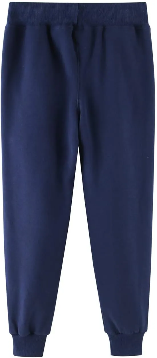 DILBYKE Boys Active Pants Fleece Jogger Sweatpants with Pockets, Thick Kids Bottom Trousers