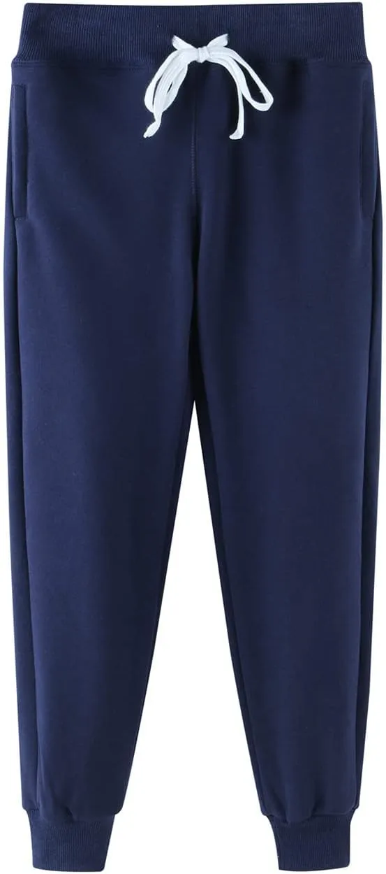 DILBYKE Boys Active Pants Fleece Jogger Sweatpants with Pockets, Thick Kids Bottom Trousers
