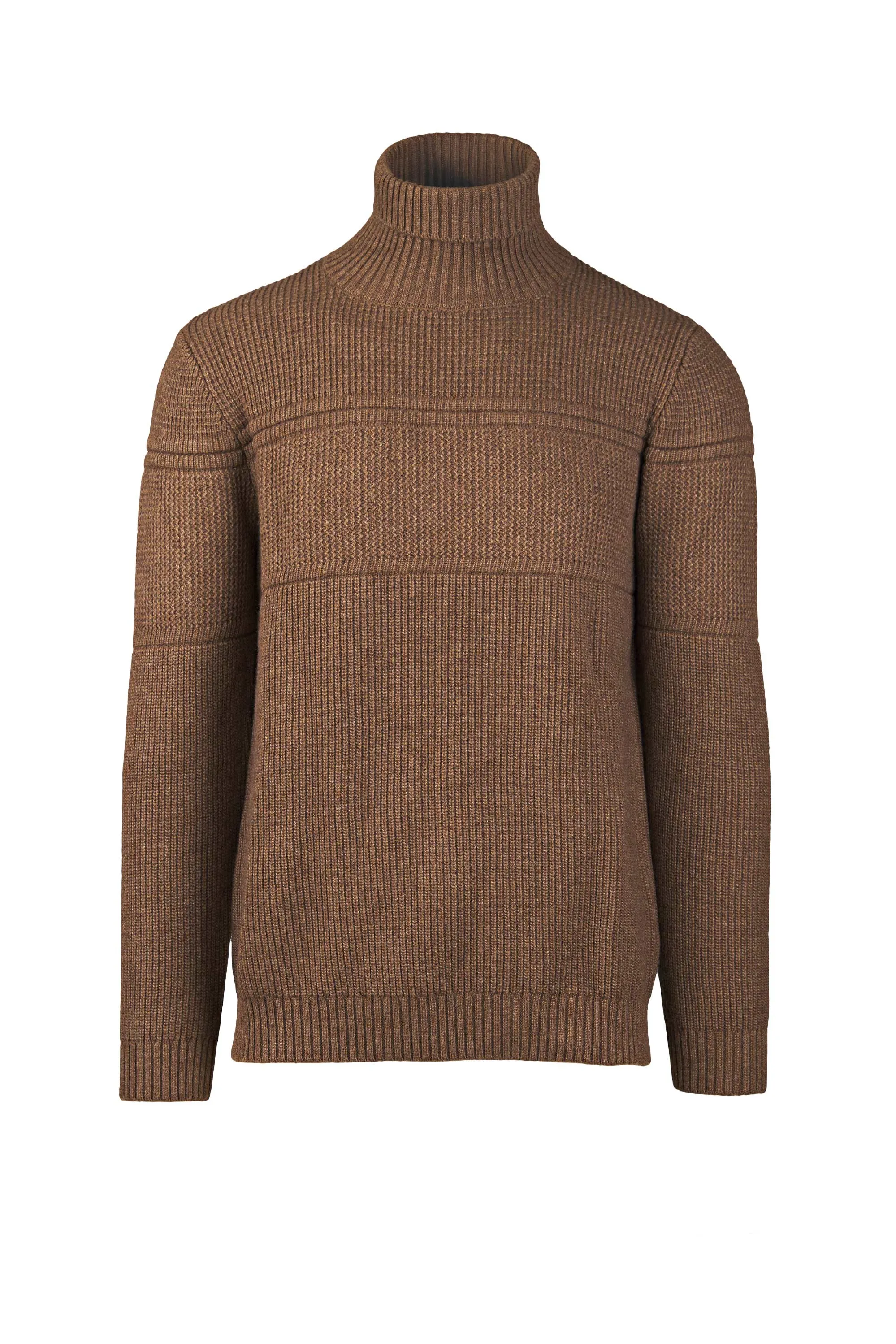 High-Neck Wool-Blend Intarsio Knit Sweater