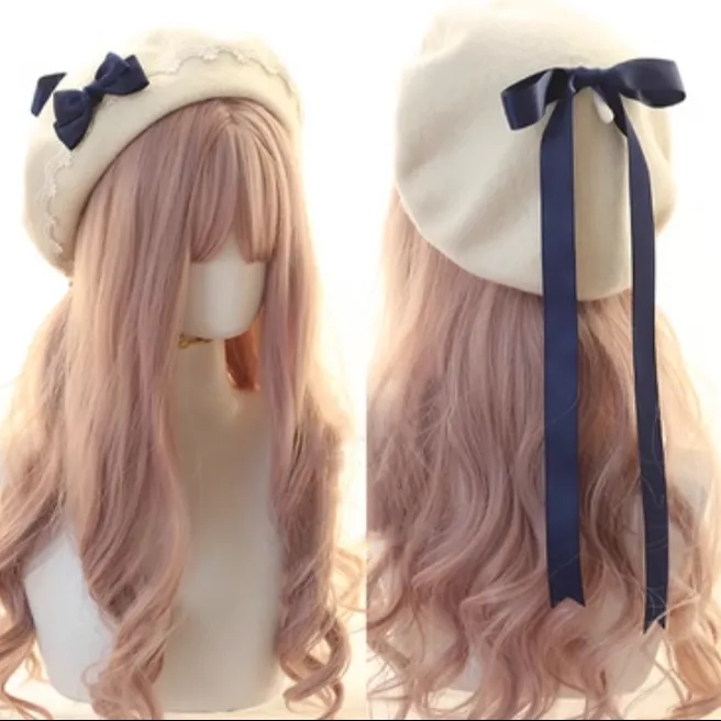 Japanese Lolita Sweet Hat Lace Butterfly Bow Multicolored Berets