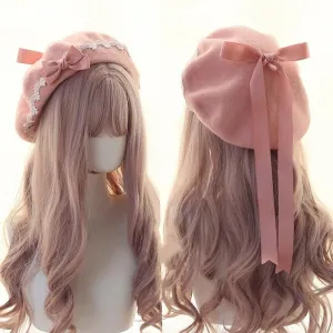 Japanese Lolita Sweet Hat Lace Butterfly Bow Multicolored Berets