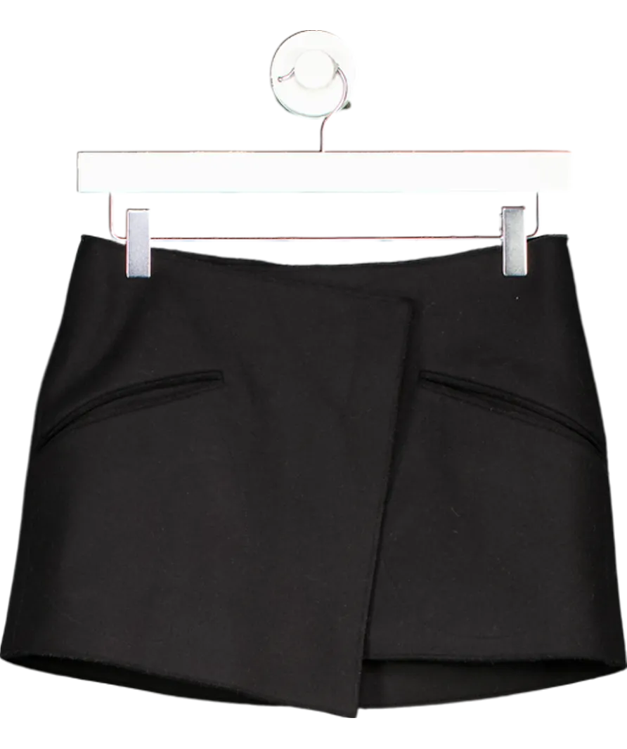 Khaite Black Vera Wool Mini Skirt UK 4