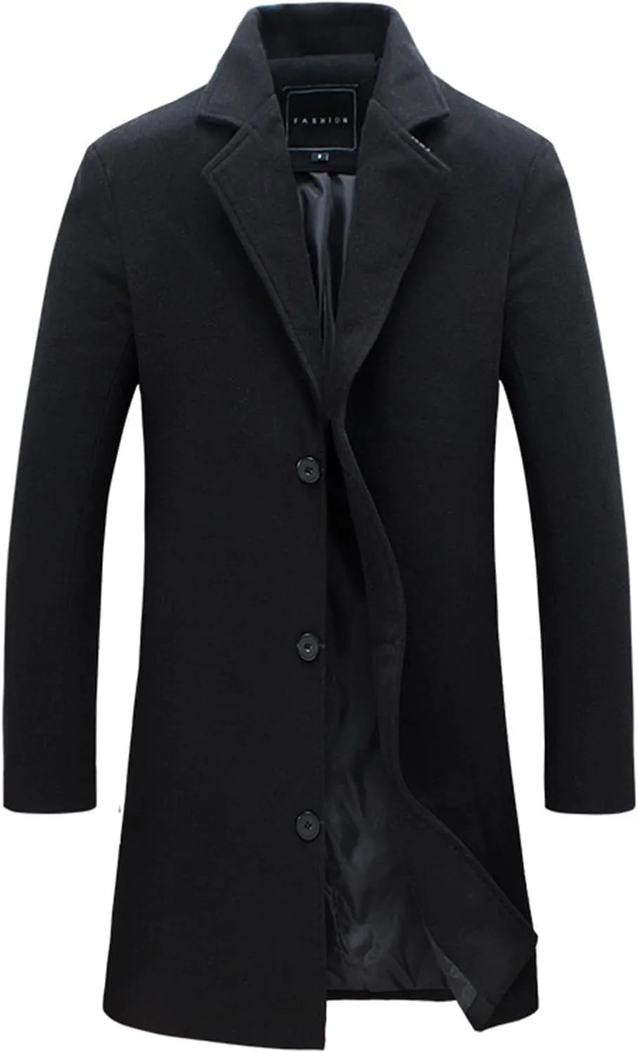 Men's Plus Size Pea Coat Casual Notched Collar Single Breasted Overcoat Coat 2024 Winter New Warm Trench Suit Jacket