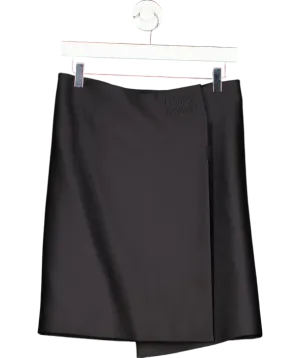 MIU MIU Black Wool Blend Wrap Skirt UK 8