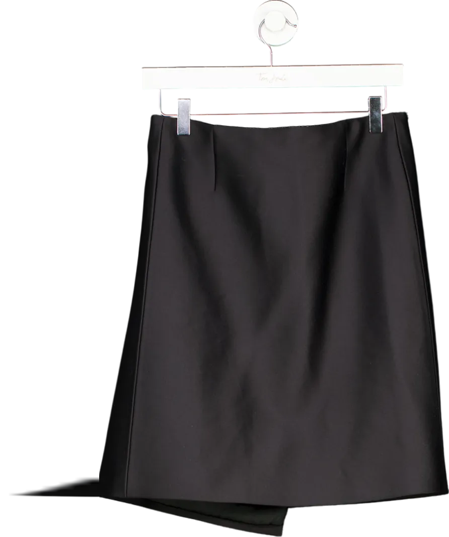 MIU MIU Black Wool Blend Wrap Skirt UK 8