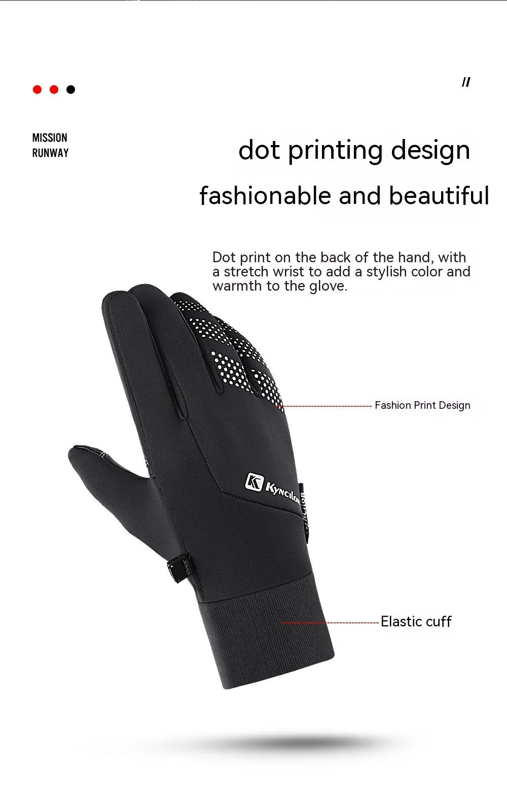 Outdoor Autumn And Winter Men's Warm Riding Gloves Touch Screen Wind-proof