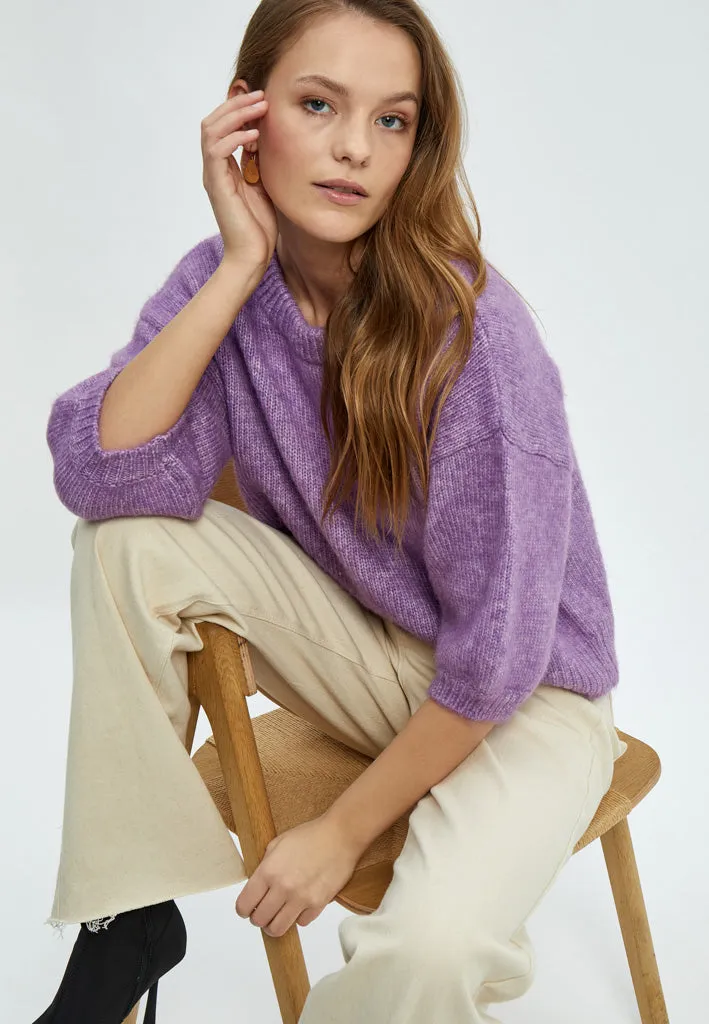 Pat GRS Half Sleeve Knit Pullover - Hollyhock Purple Melange