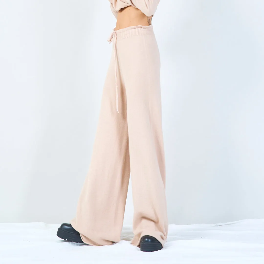 Relaxed wide-leg knit pants wholesale