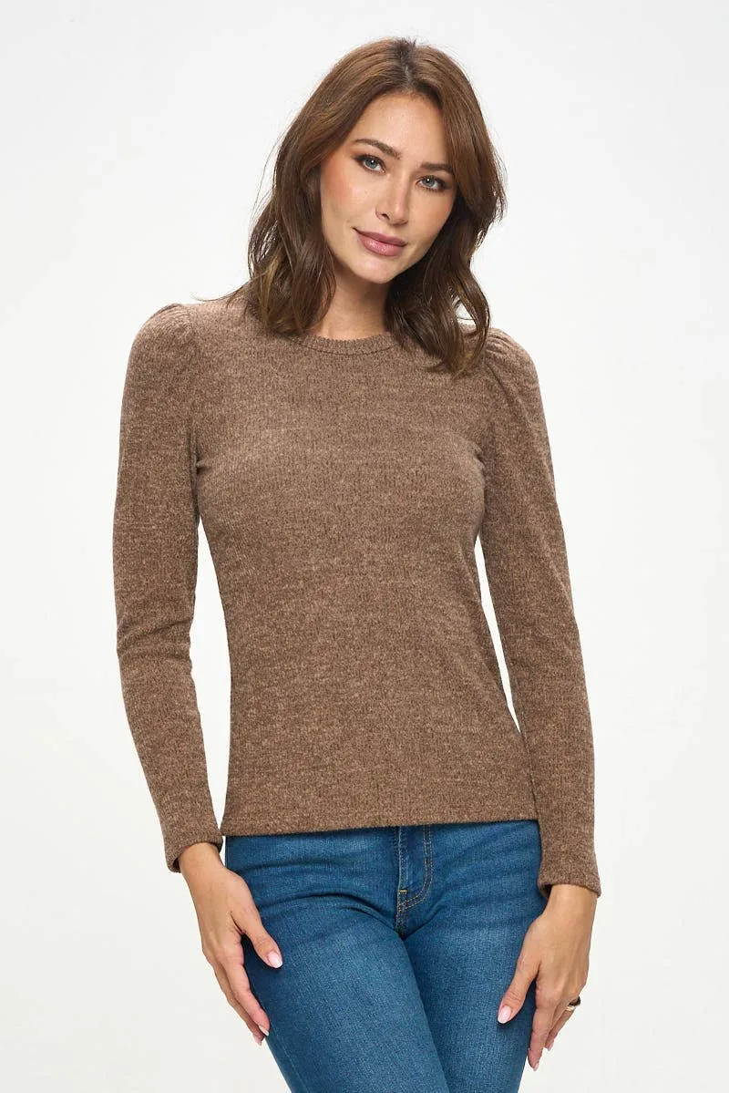 Renee C. Knit Round Neck Long Sleeve Top