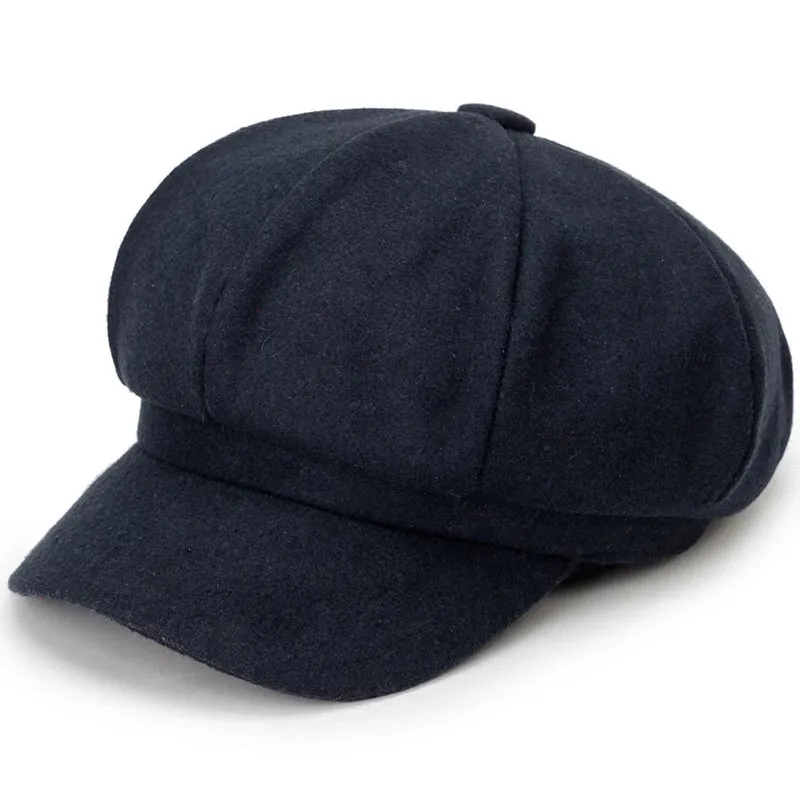 Unisex Woolen Beret - Solid Color Windproof Winter Hat