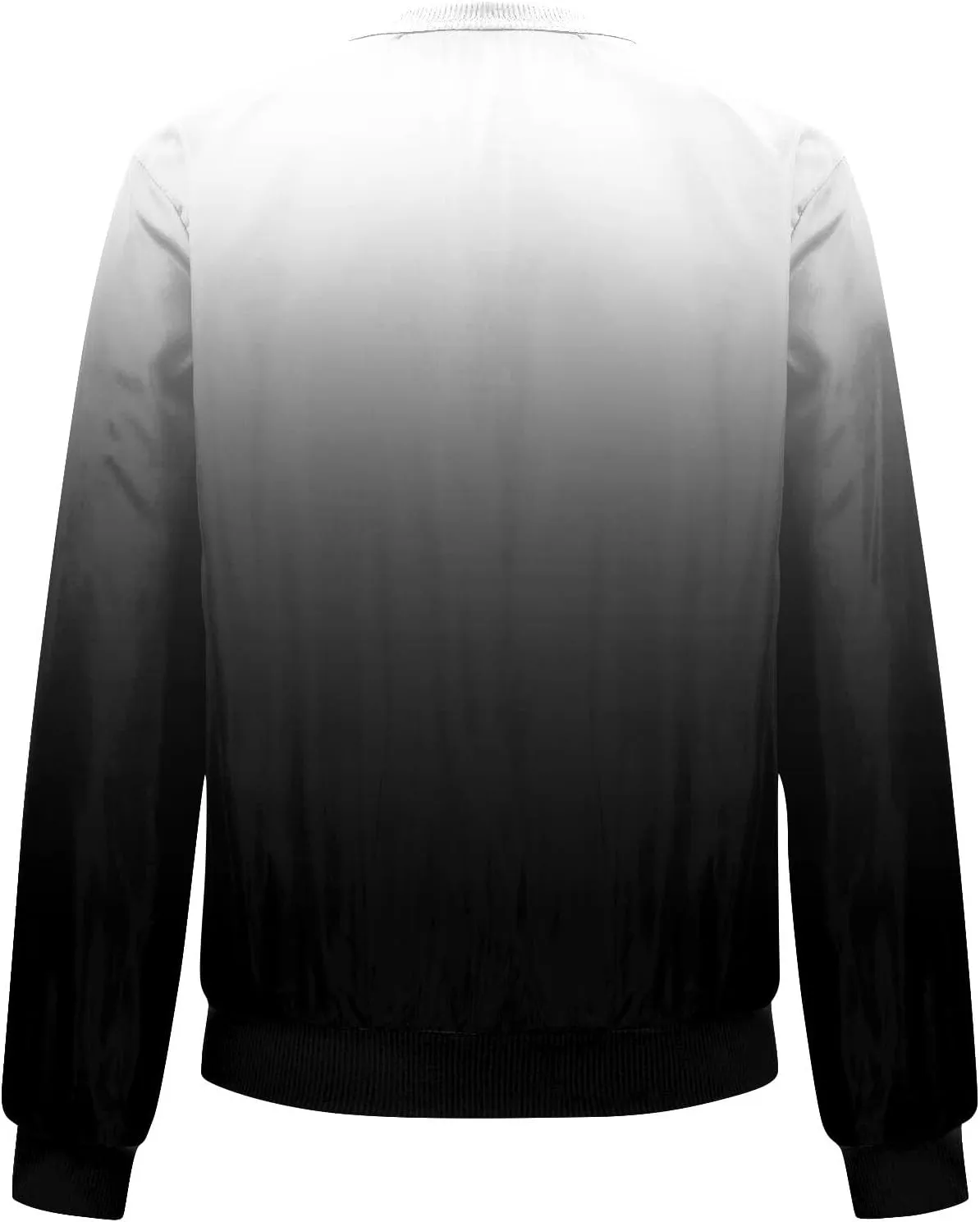 Women's Casual Floral Zip Up Bomber Jacket Long Sleeve Coat Stand Collar Lightweight Short Outwear Tops