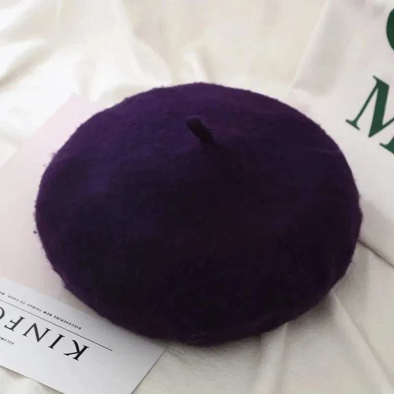Women's Woolen Beret - Versatile Japanese Style Hat