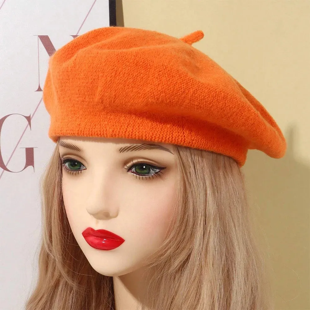 Women's Woolen Beret - Versatile Japanese Style Hat