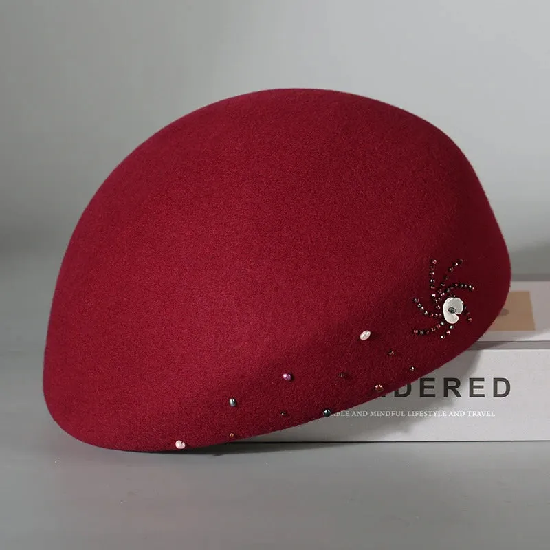 Woolen Top Japanese Retro Versatile Fashion Flight Attendant Hat